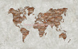 Fototapeta Mapa świata cegły Loft Map
