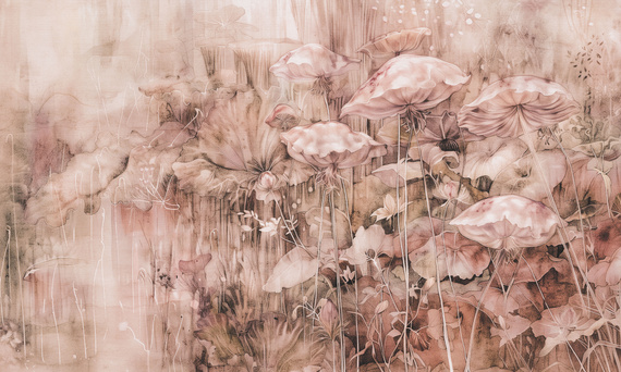 Tapeta artystyczna Wallart Pandora Light kwiaty abstrakcja