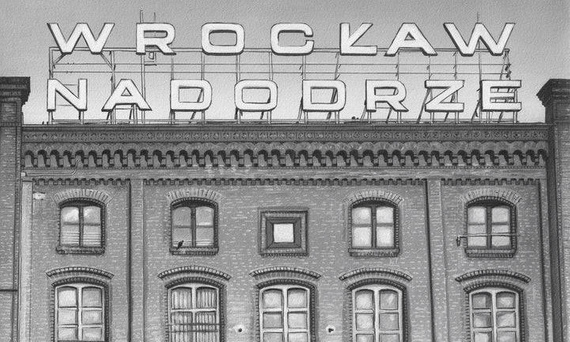 Fototapeta artystyczna Station B&W stacja Wrocław Nadodrze