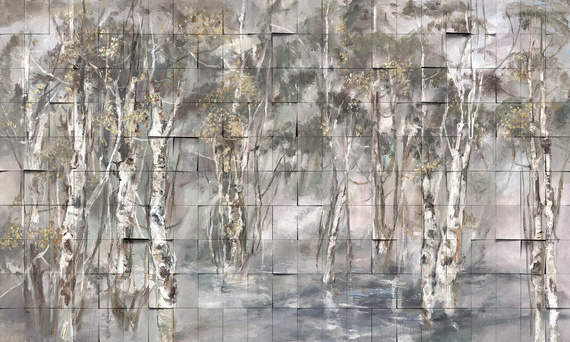 Fototapeta artystyczna Marika pastelowy las drzewa