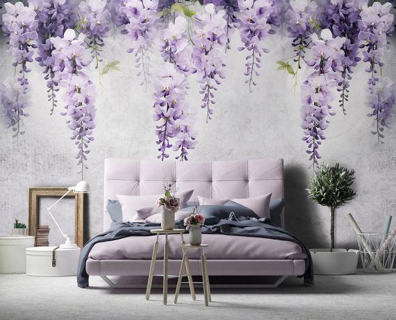 Fototapeta 14872  Kwiaty wisterii - AI