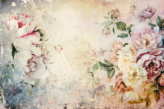 Fototapeta Piękne kwiaty w stylu retro 49