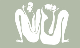 Tapeta artystyczna Wallart Couple Sage dwie postacie abstrakcja