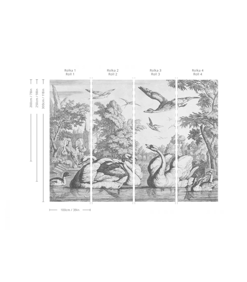 Tapeta Artystyczna White swans