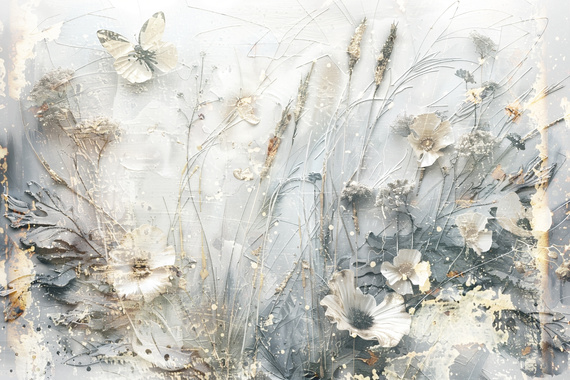 Fototapeta Piękne kwiaty w stylu retro 45