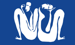 Tapeta artystyczna Wallart Couple Cobalt dwie postacie abstrakcja