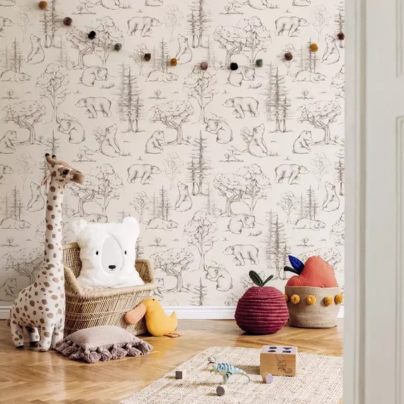 Fototapeta dla dzieci Orso niedżwiadki w lesie grafika