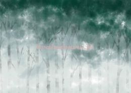 Enchanted Forest - motyw roślinny w barwie chłodnej butelkowej zieleni