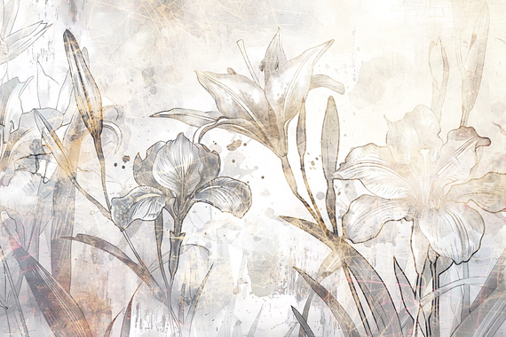 Fototapeta Piękne kwiaty w stylu retro 35