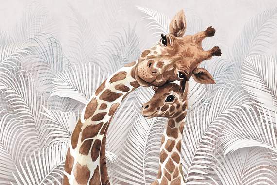 Fototapeta Wesoła Rodzina Żyraf