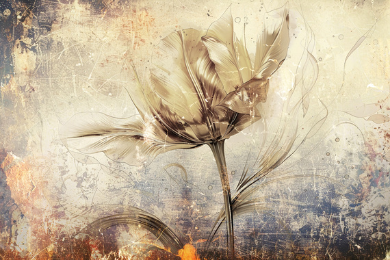 Fototapeta Piękne kwiaty w stylu retro 38