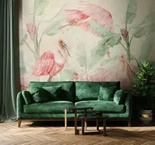 Fototapeta artystyczna Rainforest Ajaja palmy ptaki 