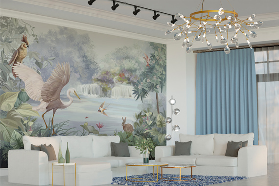 Fototapeta Magiczne Wodospady i Ptaki