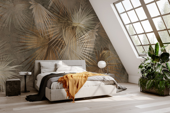 Fototapeta Beżowe Palmowe Liście