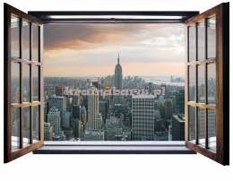 Fototapeta na flizelinie 824VEZ4 Nowy Jork widok przez otwarte okno