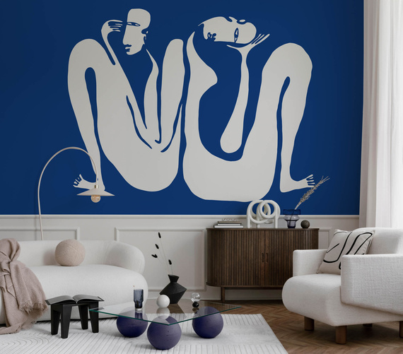 Tapeta artystyczna Wallart Couple Cobalt dwie postacie abstrakcja