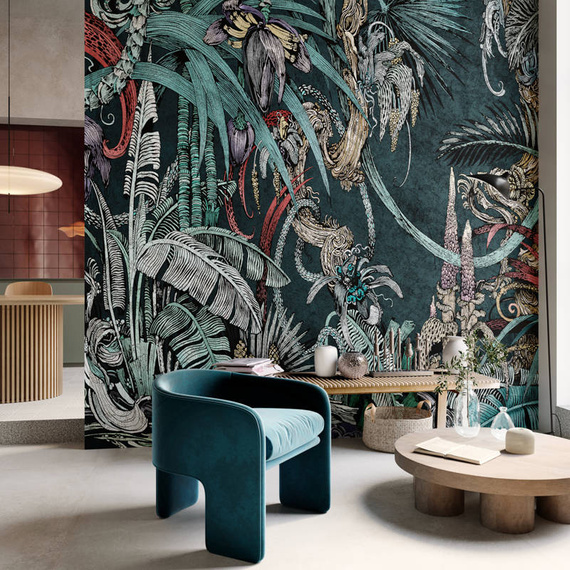 Oryginalny mural Liście kwiaty Tropic