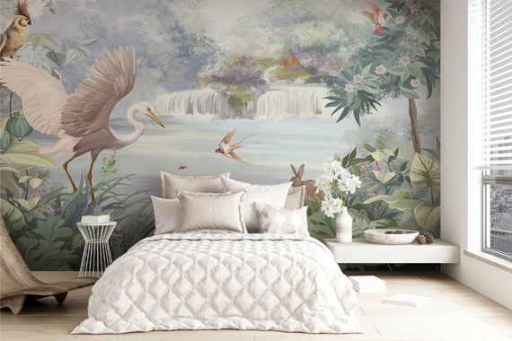 Fototapeta Magiczne Wodospady i Ptaki