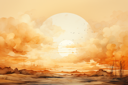 Tapeta Artystyczna Montagne et Ciel Soleil MS108