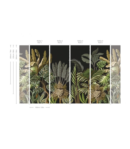 Tapeta Artystyczna Jungle Black
