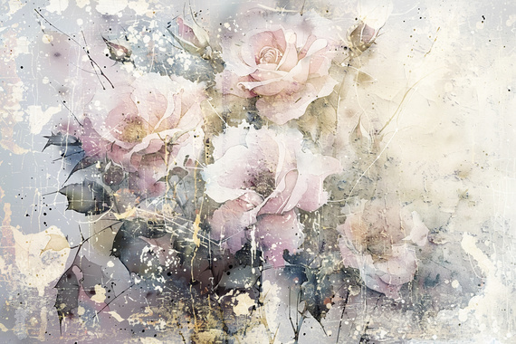 Fototapeta Piękne kwiaty w stylu retro 41