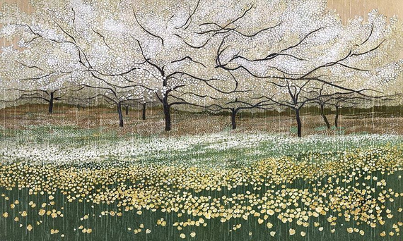 Oryginalny mural Kwitnace drzewa Cherry