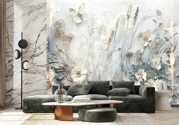 Fototapeta Piękne kwiaty w stylu retro 45