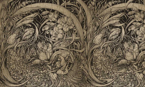 Fototapeta artystyczna Notte kwiaty abstrakcja