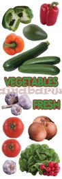 Naklejki na ścianę WARZYWA FRESH VEGETABLES SPN41