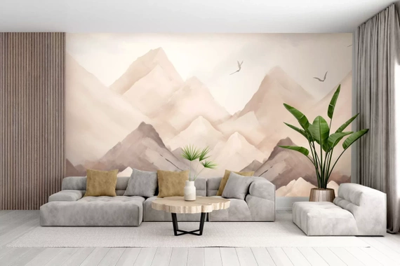 Tapeta Artystyczna Pastelowe góry