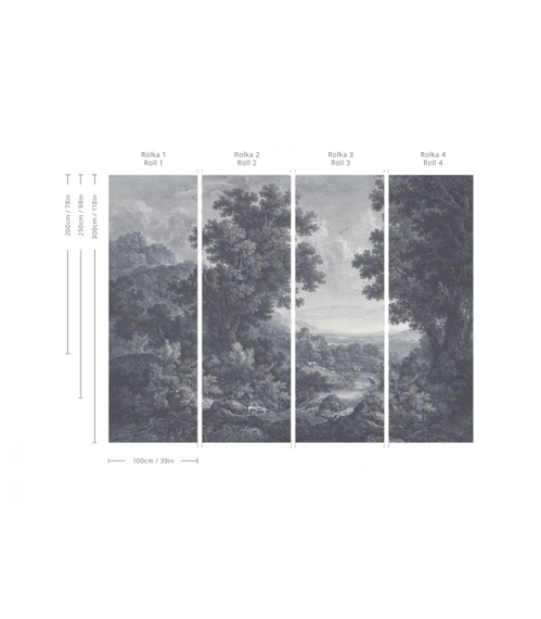 Tapeta Artystyczna Picturesque Valley of Serenity Blue