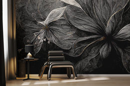 Fototapeta Czarna Tkanina Liści