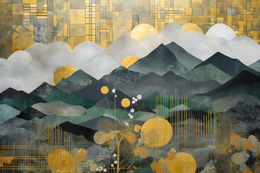 Tapeta Artystyczna Montagne et Ciel Placage MP101