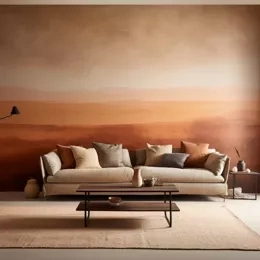 Tapeta Artystyczna Zachód Słońca na Sawannie