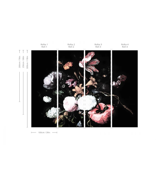 Tapeta Artystyczna Midnight Flowers