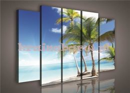 Obraz na płótnie zestaw  PS227S12 PLAŻA i PALMA
