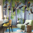 Mural Drzewa i kolorowe ptaki Hornbill 2 