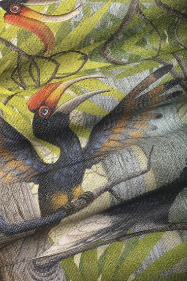 Mural Drzewa i kolorowe ptaki Hornbill 2 