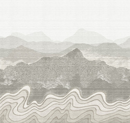 Mural Masureel Nebula Silver abstrakcja góry