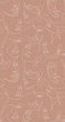 Nowoczesny Mural 158960 Twarze Line Art  Faces tracotta 