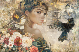 Fototapeta Kobieta w stylu vintage 60