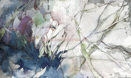 Nowoczesna Fototapeta Abstrakcja Kwiat Akwarela Sketch