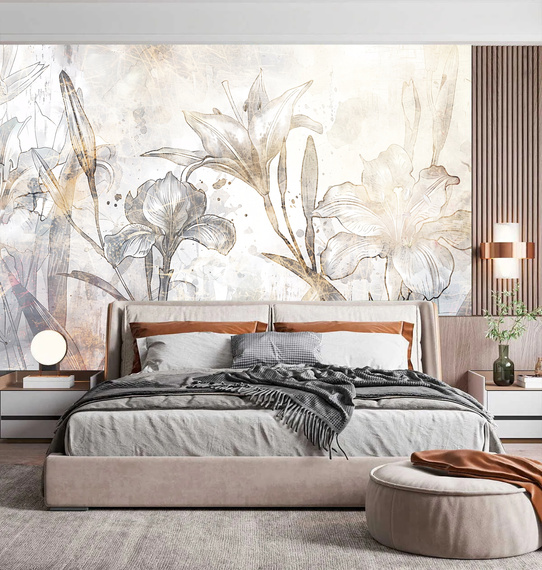 Fototapeta Piękne kwiaty w stylu retro 35