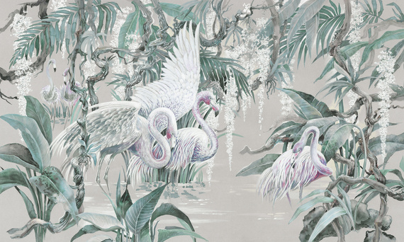  Fototapeta artystyczna Ariel Różowe Flamingi
