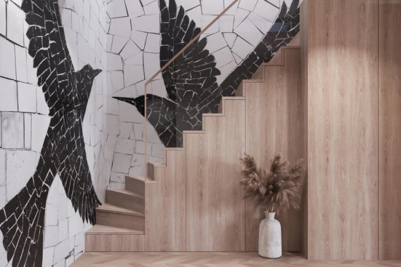 Tapeta artystyczna Wallart Birds ptaki mozaika