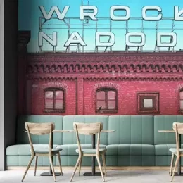 Fototapeta artystyczna Station B&W stacja Wrocław Nadodrze kolor