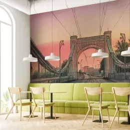 Fototapeta artystyczna Bridge B&W  Most Grunwaldzki Wrocław kolor