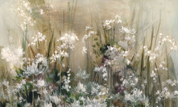 Tapeta artystyczna Wallart Amarillo kwiaty trawy