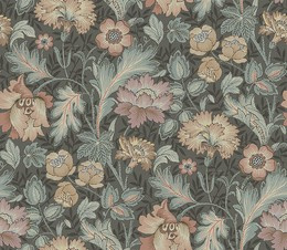 Mural 2038 w skandynawskim stylu kwiaty na szarym tle