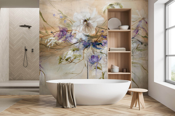 Tapeta artystyczna Wallart Violeta kwiaty 